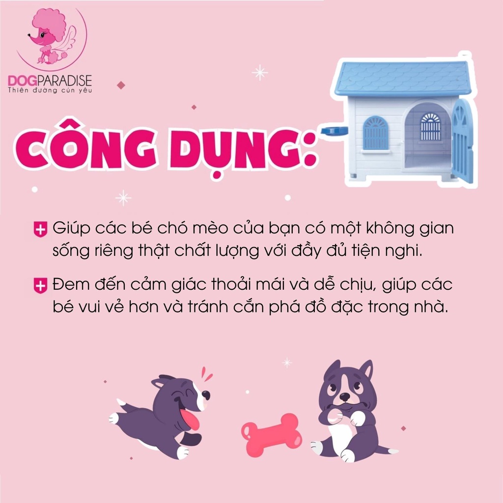 Nhà cho thú cưng Pian Pian chất liệu nhựa cao cấp 78.7 x 62.7 x 71.7 cm - Dog Paradise