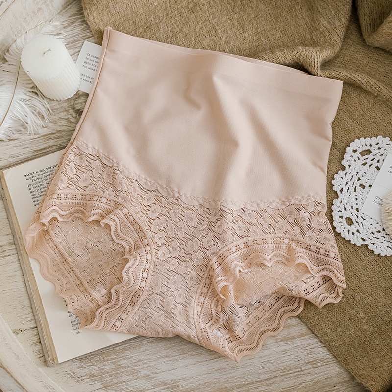 Quần Lót Nữ Cạp Cao Pha Ren Không Lộ Viền Gen Bụng Nhẹ Nhàng Thoáng Khí P498