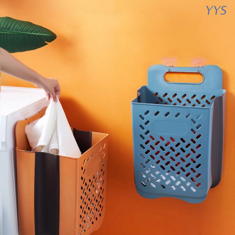 Giỏ đựng quần áo bẩn có tay cầm có thể gấp gọn tiện dụng cho nhà tắm/ ký túc xá