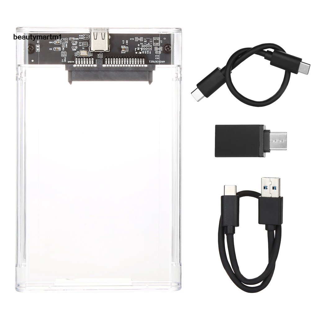 Vỏ Ổ Cứng Ngoài 2.5 Inch Usb 3.1 Type-C Trong Suốt Tốc Độ Cao Ốp