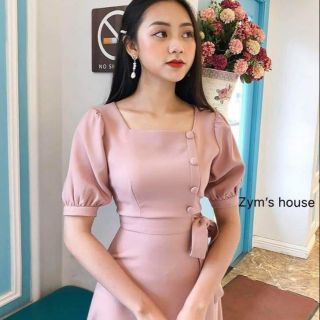 Đầm váy big size hồng nơ eo 60-80kg
