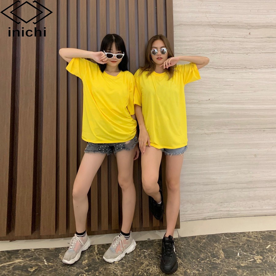 Áo thun tay lỡ INICHI A614 form rộng oversize nam nữ áo phông unisex