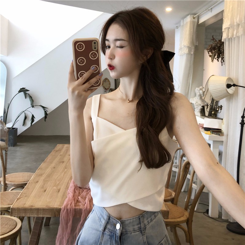 Áo Hai Dây Dáng Ngắn Thời Trang Mùa Hè Cho Nữ