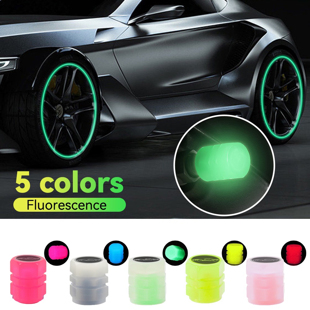 Set 1 / 4 Nắp Van Xe Hơi / Xe Máy / Xe Tải SUV Phản Quang Chống Thấm Nước / Ăn Mòn In Logo Thể Thao