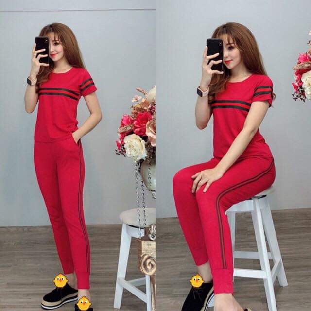 Đồ bộ nữ vải cotton Thiêu sọc áo quần mềm mại thoáng mát không xù không chùn