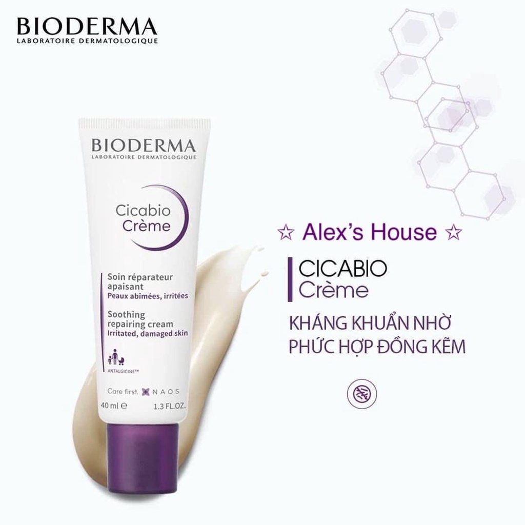 [Hàng Auth]Kem dưỡng phục hồi da Bioderma Cicabio Creme 40ml Perfect Face - P25