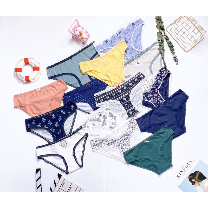 [CÓ BIG SIZE] Combo 5 quần lót/ quần chip nữ 100% cotton hàng xuất xịn