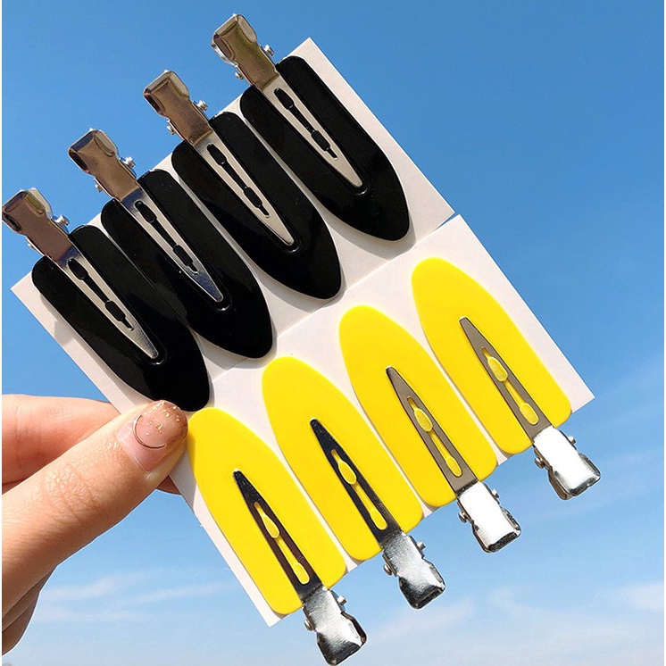 [Hàng mới về] Set 4 kẹp cố định tóc mái tạo kiểu phong cách Hàn Quốc thời trang tùy chọn màu sắc dành cho nữ