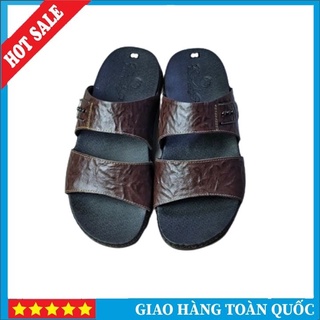 Kagon thời trang dép nam da bò kd123 dép nam quai ngang,dép nam quai dây ngang da bò