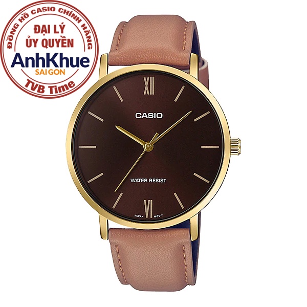 Đồng hồ nam dây da Casio Standard chính hãng Anh Khuê MTP-VT01GL-5BUDF (40mm)