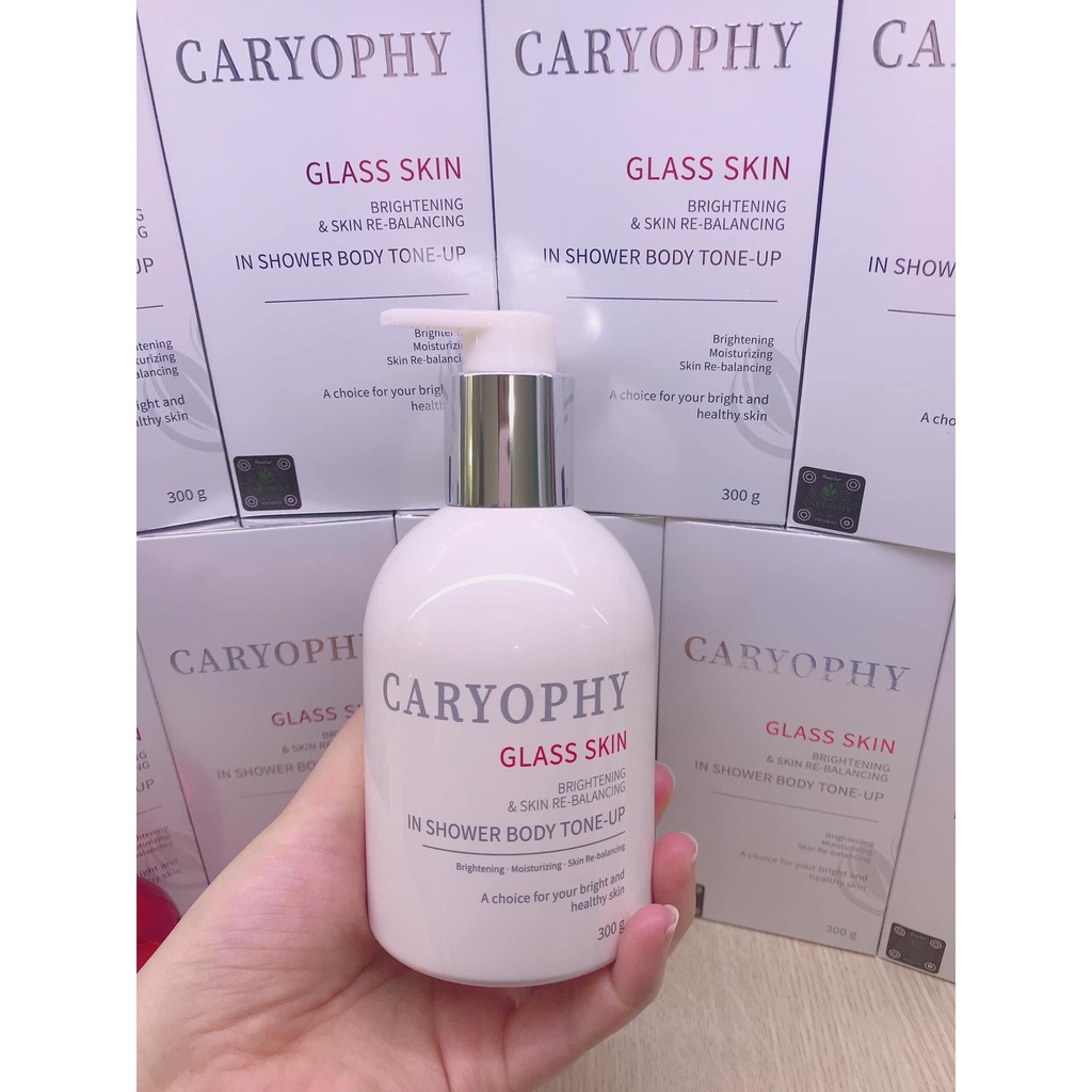 Kem Dưỡng Trắng Da Toàn Thân 3 in 1 Glass skin in Shower Body Tone up Caryophy - Làm Mờ Thâm Nám do mụn