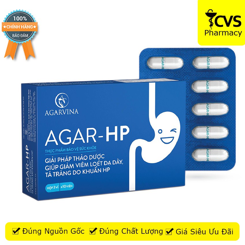 Viên uống AGAR HP - Hỗ Trợ Viêm Loét Dạ Dày Tá Tràng Do Khuẩn HP - cvspharmacy