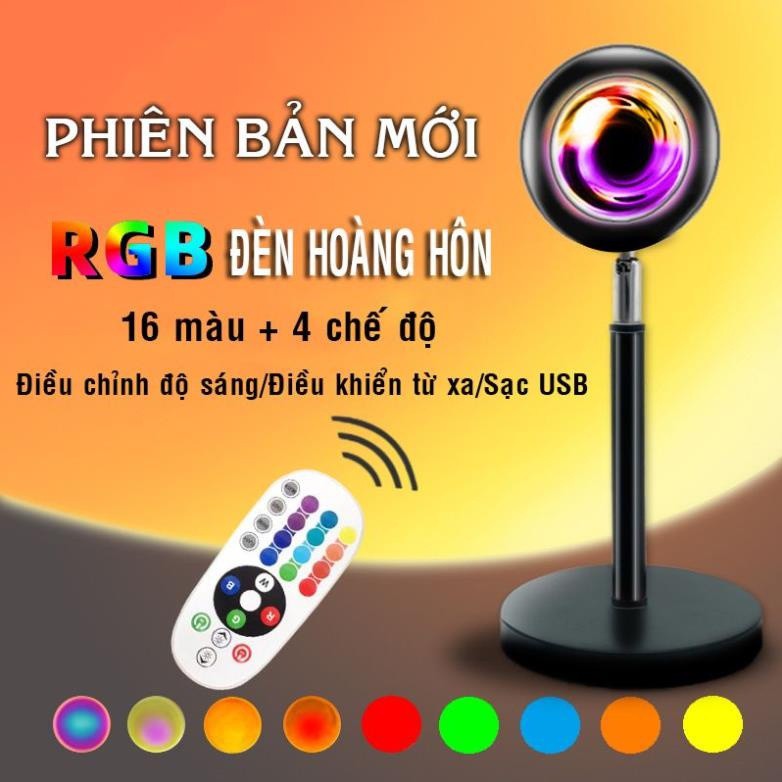 Đèn hoàng hôn cao cấp 𝗦𝗜𝗘̂𝗨 𝗛𝗢́𝗧 𝗧𝗜𝗞𝗧𝗢𝗞 có điều khiển chuyển đổi 16 màu khác nhau, đèn led trang trí chụp ảnh quay video