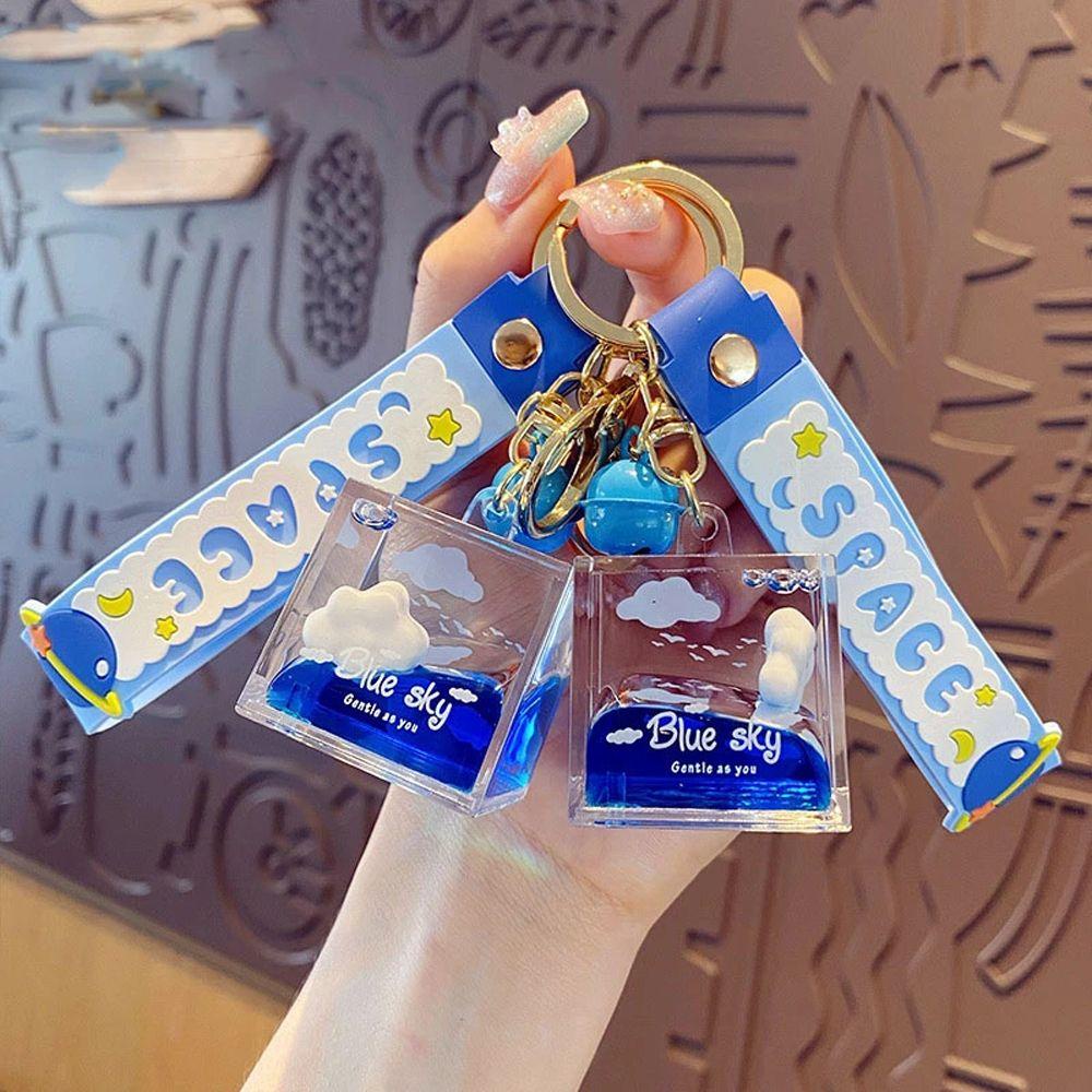 Móc Chìa Khóa Acrylic Hình Đám Mây Màu Xanh Dương Cho Bé