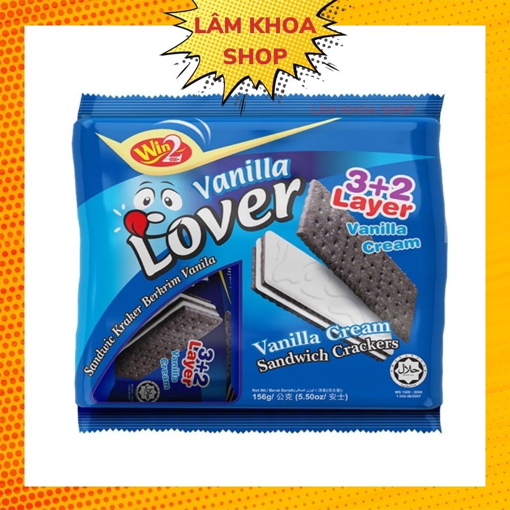 Bánh Win2 Vanilla Cream Lover 3+2 Layer Sandwich Crackers 26g