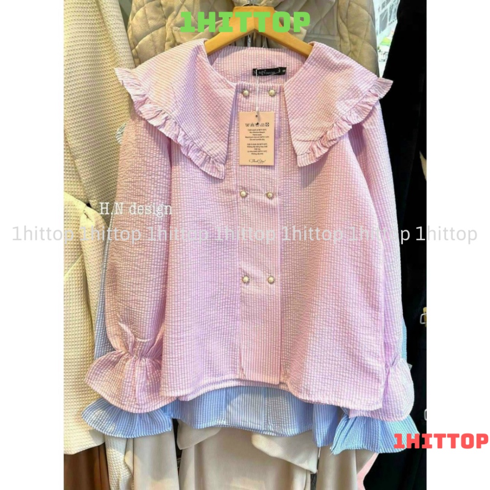 Áo babydoll tay bèo 2 màu hàng đẹp HA0005 1hittop