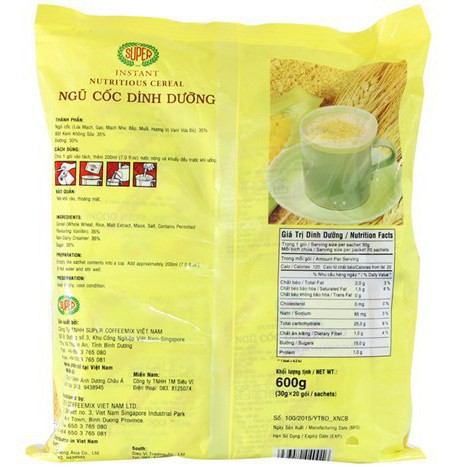 Ngũ Cốc Dinh Dưỡng Super Singapore 450gr