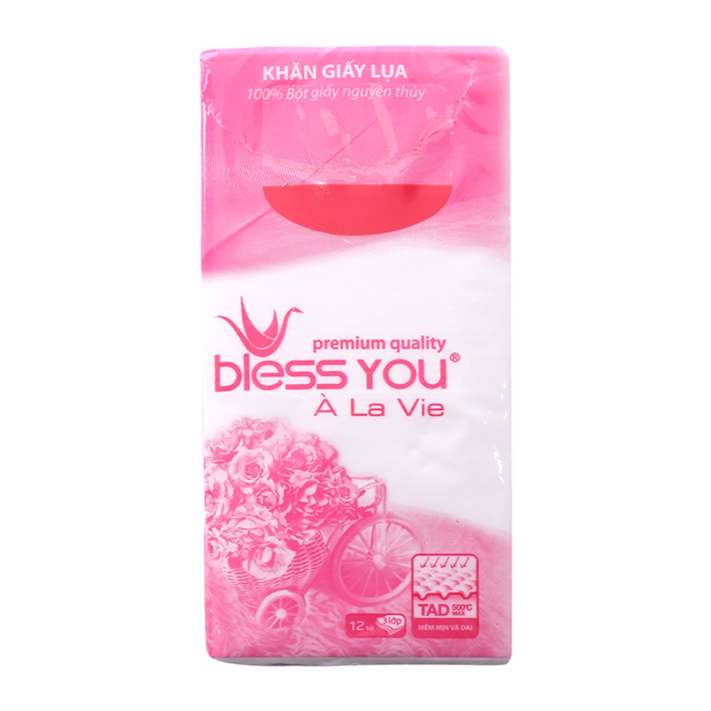 Khăn Giấy Lụa Bless You 3 Lớp Cao Cấp Lốc 10 Gói Bỏ Túi Tiện Lợi