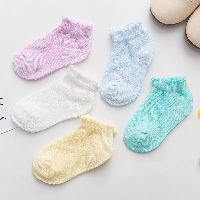 Tất Lưới Cho Bé, Tất Lưới Cotton Mềm Mại Co Giãn Thoáng Khí Cho Bé Sơ Sinh Đến 6 Tháng TAT04