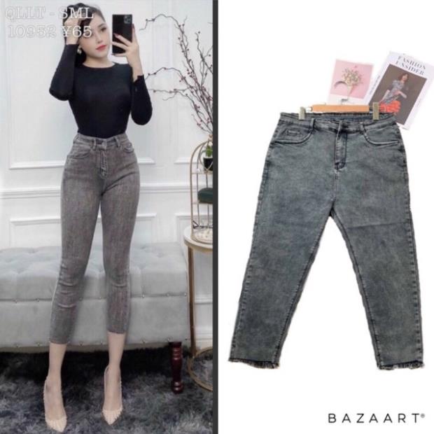 🎋Quần jean XÁM lững giãn form 9 tấc Bigsize !