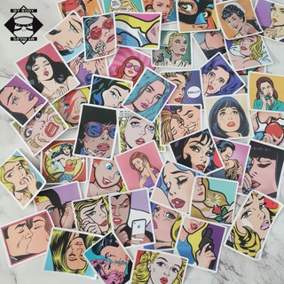 (053) Set sticker/hình dán/decal Popart Girls.