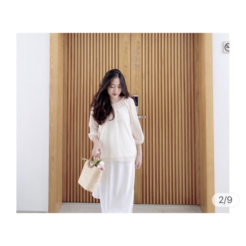 Chân Váy Lụa Trắng Mavie