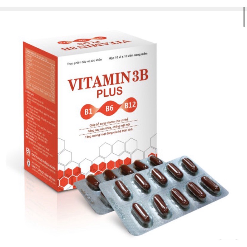 ✅(Chính Hãng) Vitamin 3b plus - Hỗ trợ tăng cường hấp thu dưỡng chất cho cơ thể HỘP 100 viên