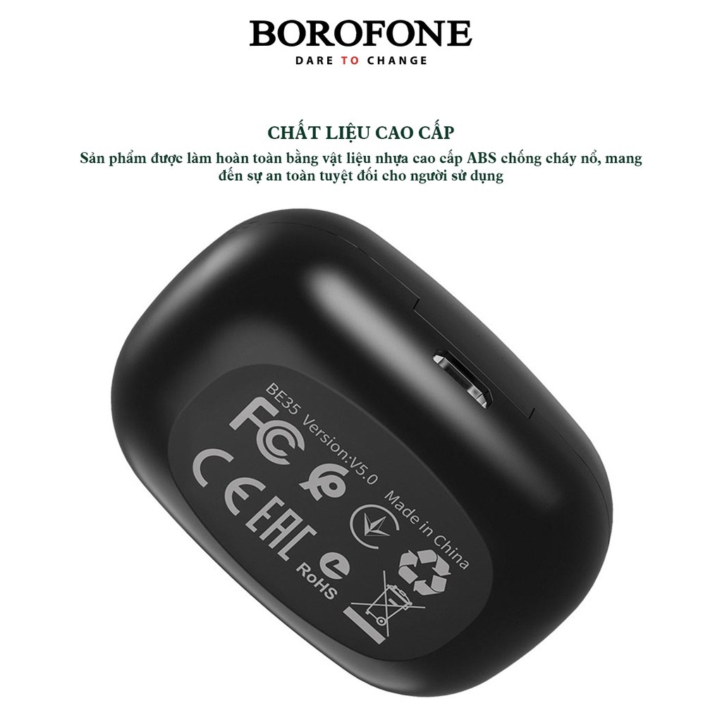 Tai nghe bluetooth không dây Borofone Be35, tại nghe chống ồn chủ động kết nối với điện thoại i.p, sam sung, oppo xiaomi