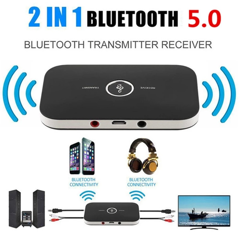 B6 Audio Receiver and Transmitter with Bluetooth 5.0/Wireless Music Adapter for Car, PC, TV and Headphone/3.5mm AUX Music Receiver Emitter