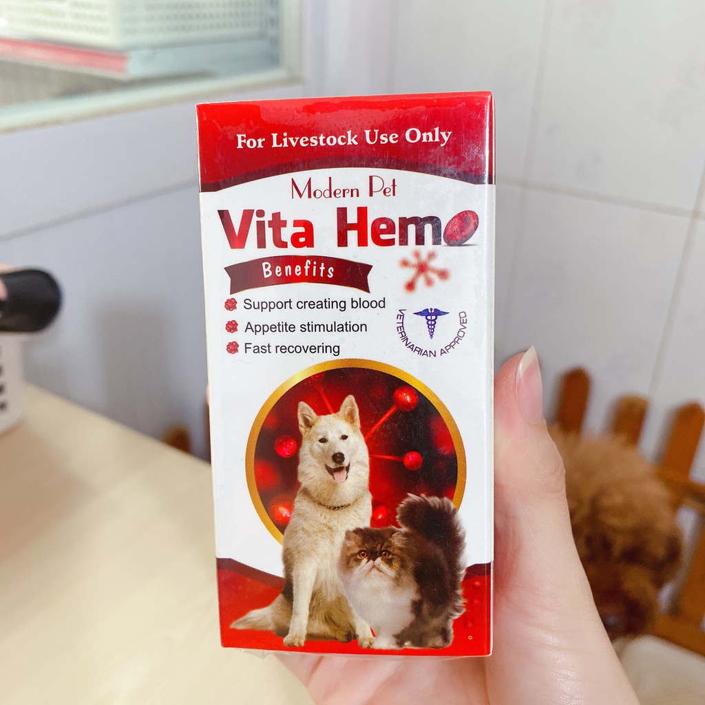 Vitamin Bồi Bổ Hỗ Trợ Tạo Máu Kích Thích Thèm Ăn Cho Chó Mèo Modern Pet Vita Hem Lọ 100ml