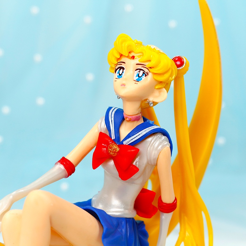 Đồ trang trí Nhân Vật Thủy Thủ Mặt Trăng Bằng PVC Trang Trí Bánh Kem