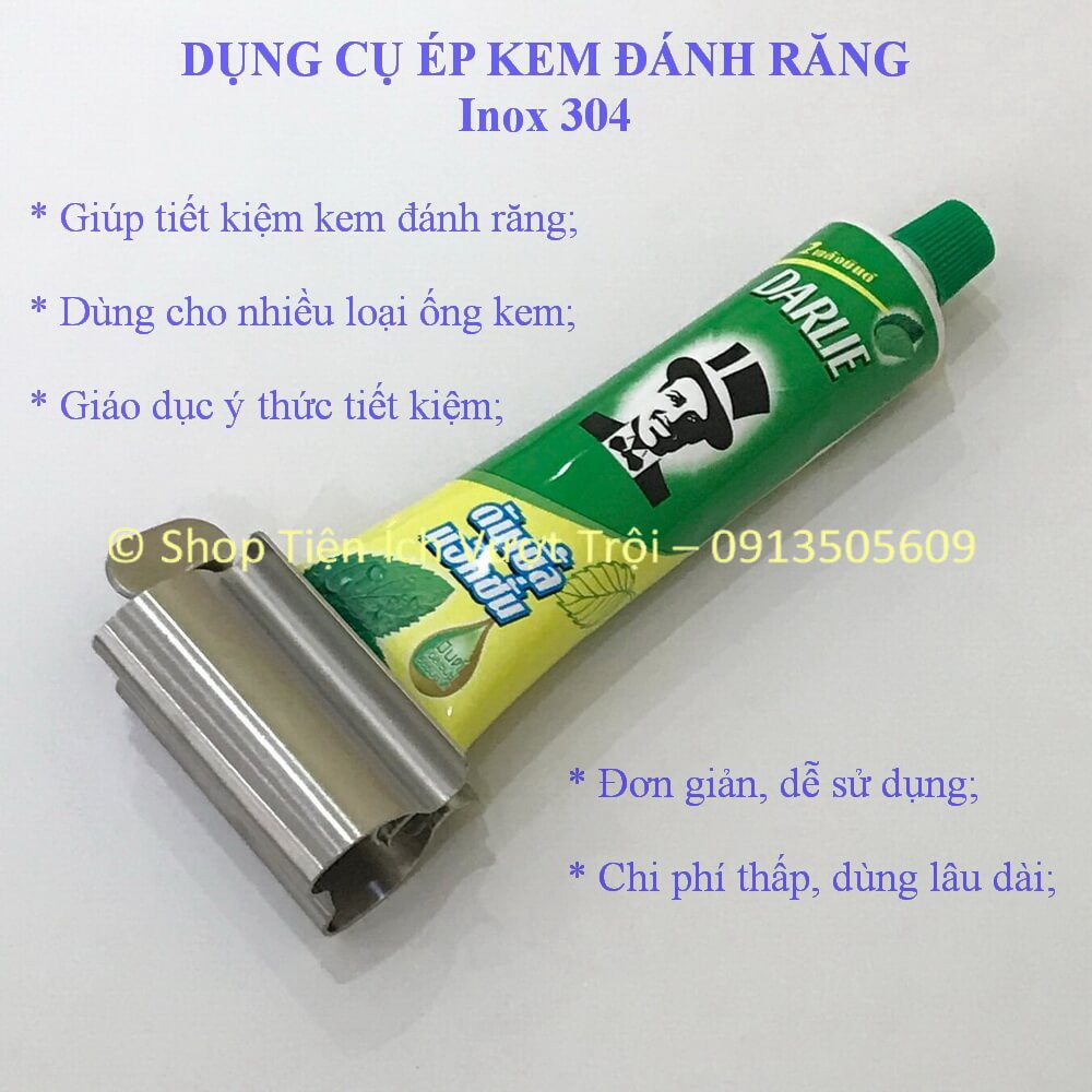 Dụng cụ bóp, lấy kem đánh răng bằng Inox, ép, nặn tiết kiệm, tận dụng hết các loại kem trong ống - Tiện Ích Vượt Trội