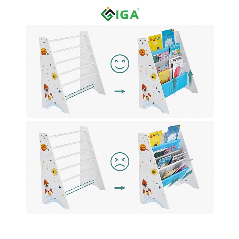 Kệ sách, kệ gỗ nhựa PVC để bàn IGA sắp xếp sách bàn làm việc gọn gàng - IG409
