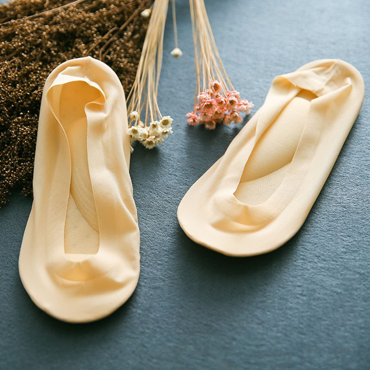 Tất/Vớ lười có đệm mút lụa trong suốt mang dày búp bê giày cao gót có mũi