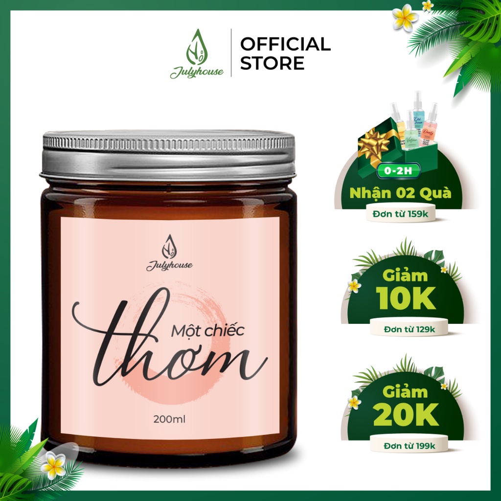 Nến thơm tinh dầu độc quyền JULYHOUSE 200ml ngọt ngào tựa một cái ÔM, THƠM tặng kèm hộp diêm