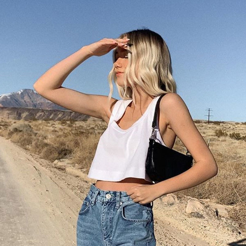 Áo thun không tay kiểu dáng đơn giản thời trang cho nữ