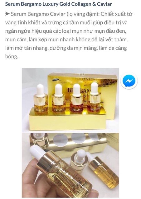 SET 4 CHAI TINH CHẤT DƯỠNG DA BERGAMO LUXURY GOLD COLLAGEN SERUM | BigBuy360 - bigbuy360.vn