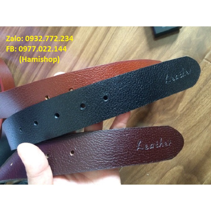 Thắt lưng DA BÒ THẬT, Dây nịt Nam da bò cao cấp chữ H ND03