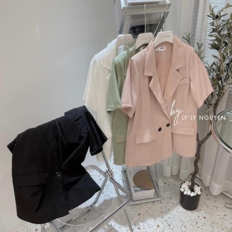 BÁN SỈ ÁO  BLAZER CỘC TAY 2 LỚP 4 MÀU CHO NỮ