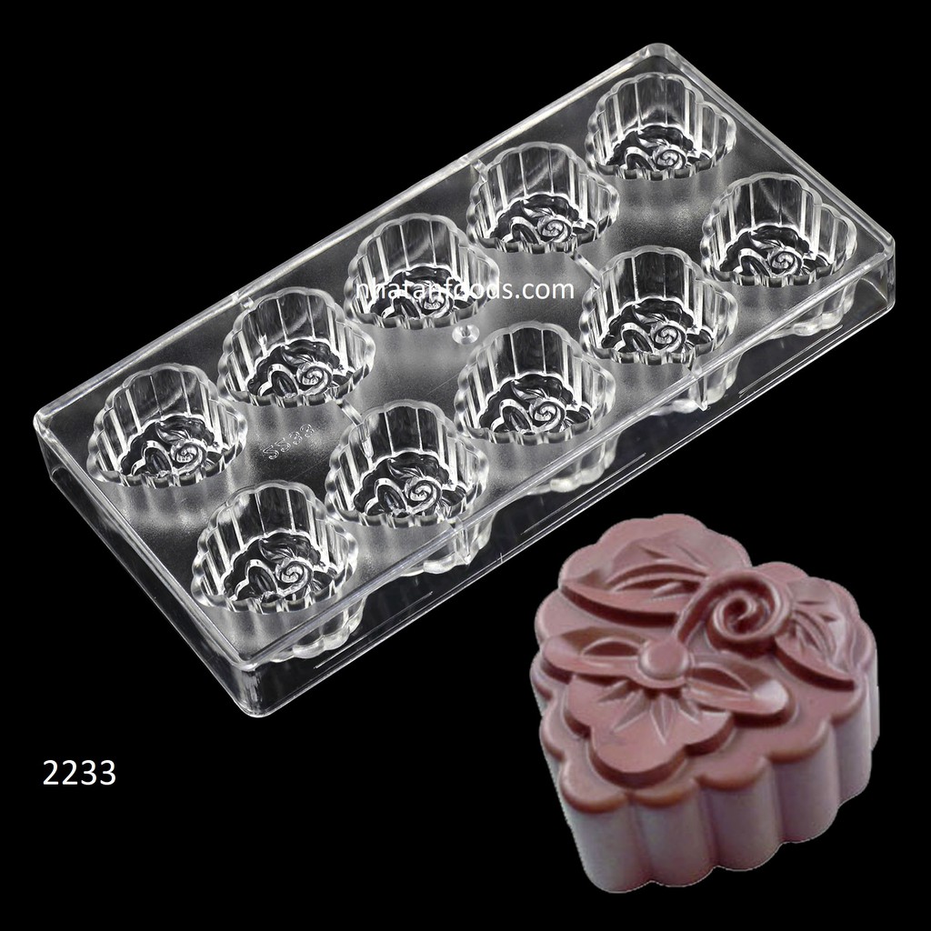2233 - Khuôn socola bonbon tim hoa