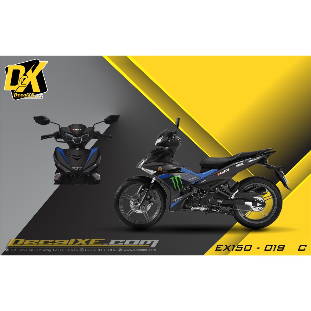 Tem dán xe Exciter 150 | Chất Liệu Decal Cao Cấp Chống Nước, Bền Màu, Cắt Khuôn Sẵn Dễ Dán | EX150-0019