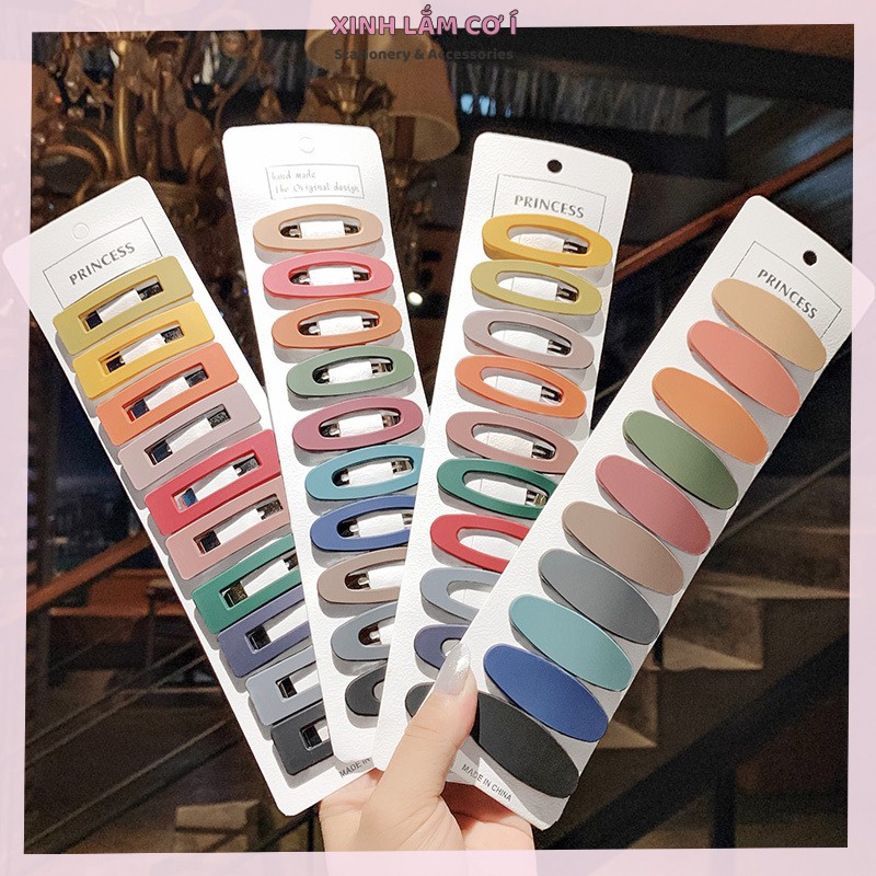 Set 10 Kẹp Tóc Sắc Màu Phong Cách Hàn Đáng Yêu [Xinh Lắm Cơ Í]