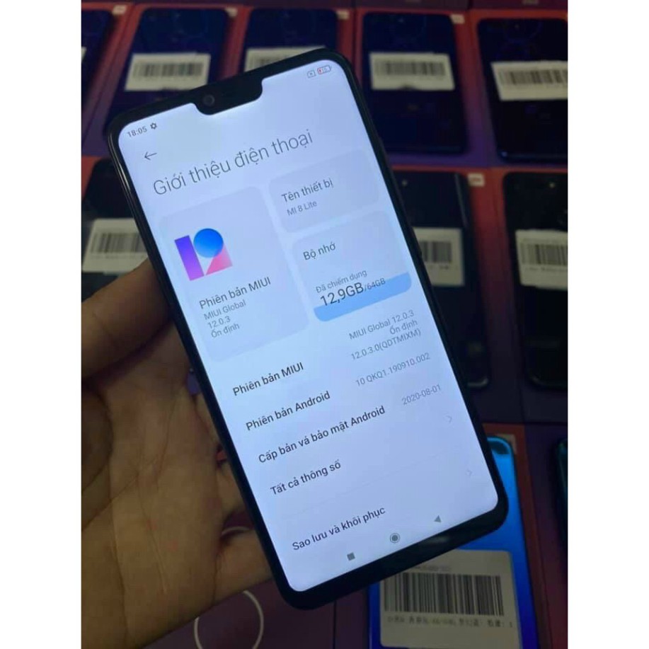 Điện thoại Xiaomi Mi 8 Lite RAM 4/64GB  HÀNG MỚI 100% NGUYÊN HỘP BẢO HÀNH 12 THÁNG