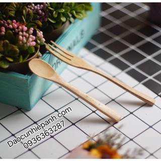Thìa dĩa gỗ phụ kiện chụp ảnh sản phẩm