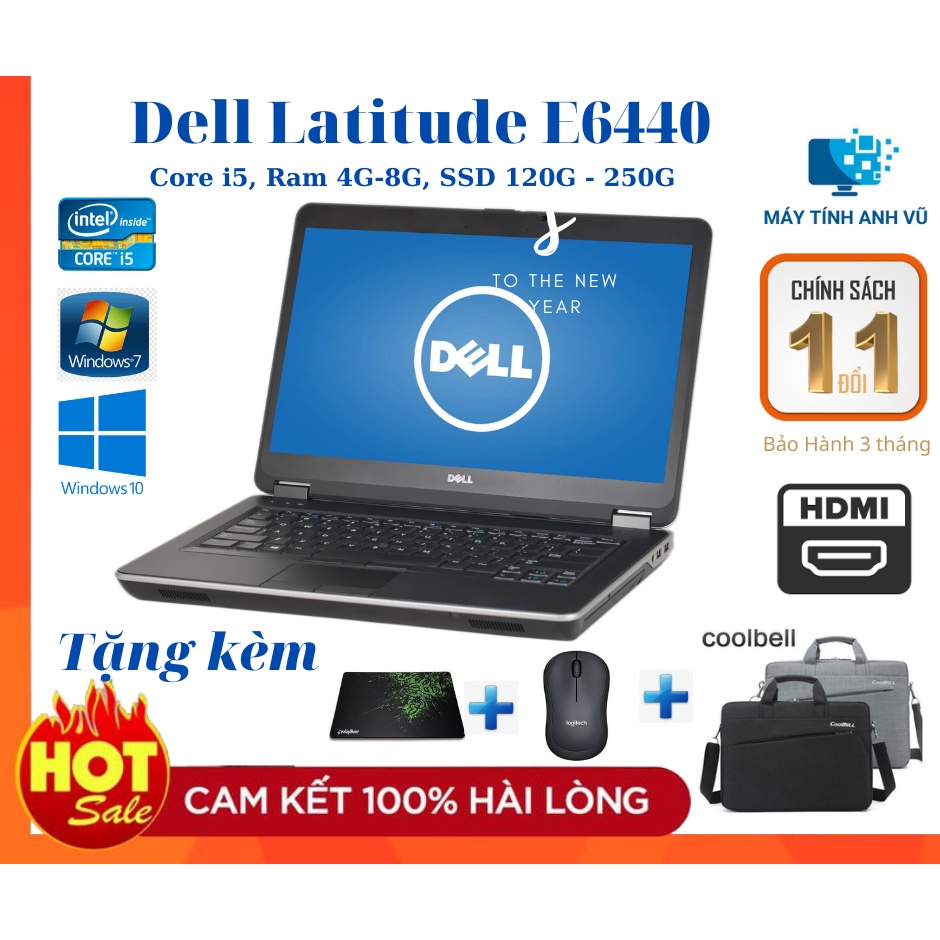 Laptop Dell Latitude E6440 i5 4200M Ram 8G SSD 240G hình thức đẹp