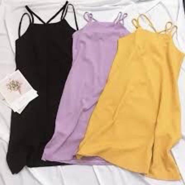 Đầm maxi 2 dây đan lưng chất đũi xước vải mềm không nhăn mặc siêu mát form rộng dáng dài