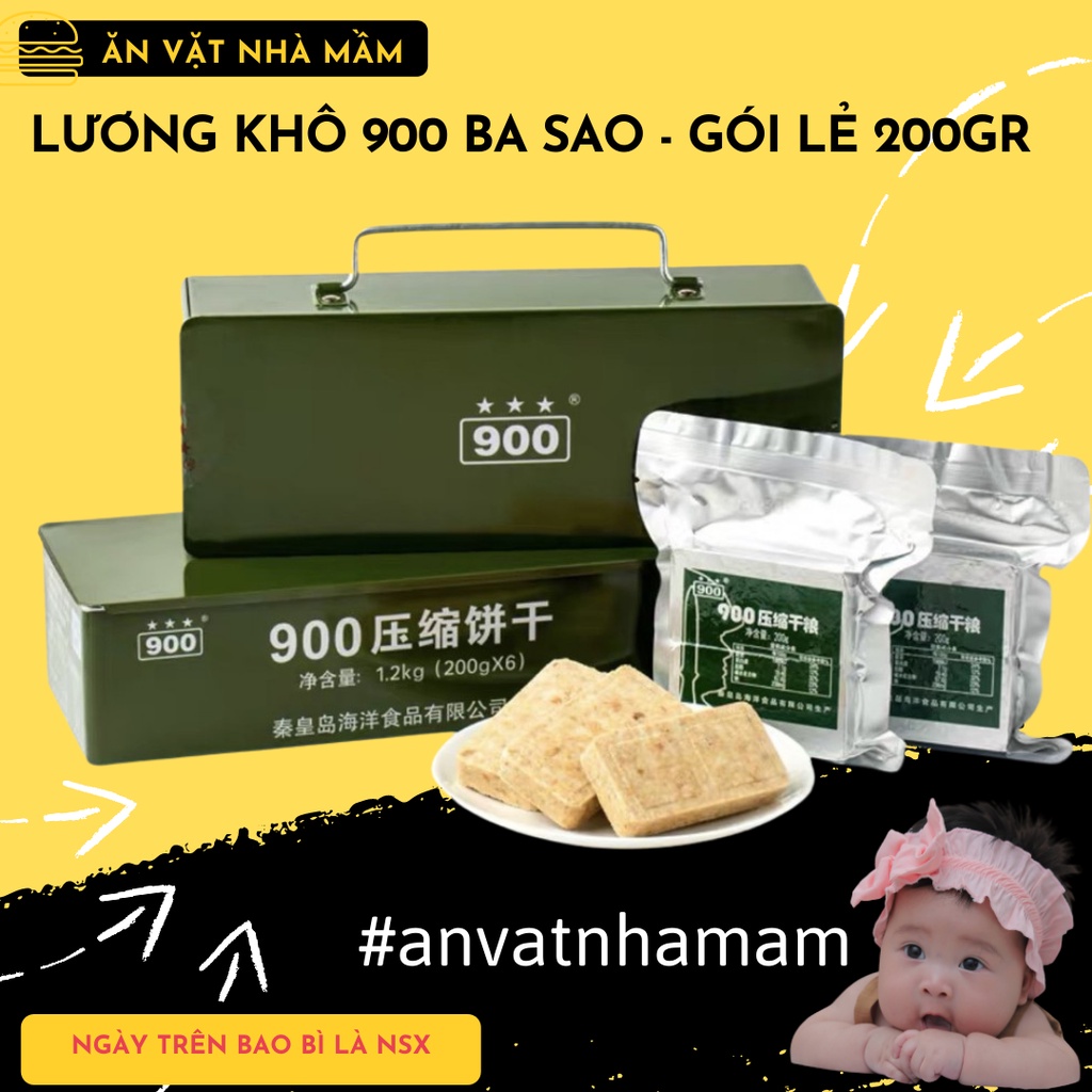 Lương khô quân đội Trung Quốc 900 Ba Sao - gói lẻ 200g