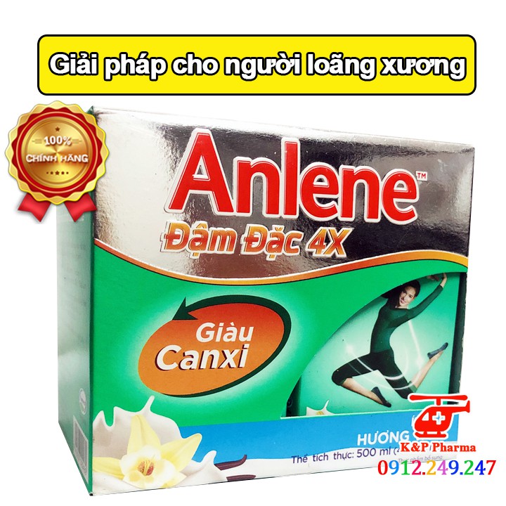 Lốc 4 hộp sữa nước Anlene đậm đặc 4x ít béo giàu canxi