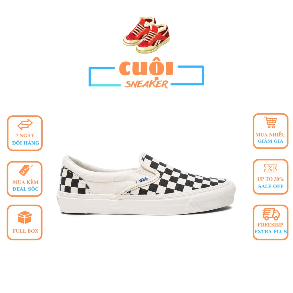Giày Thể Thao Nam Nữ 𝗩𝗮𝗻𝘀 Caro, Giày Lười Slip On 𝗩𝗮𝗻𝘀 Caro Vải Canvas Cao Cấp Full Bill Box