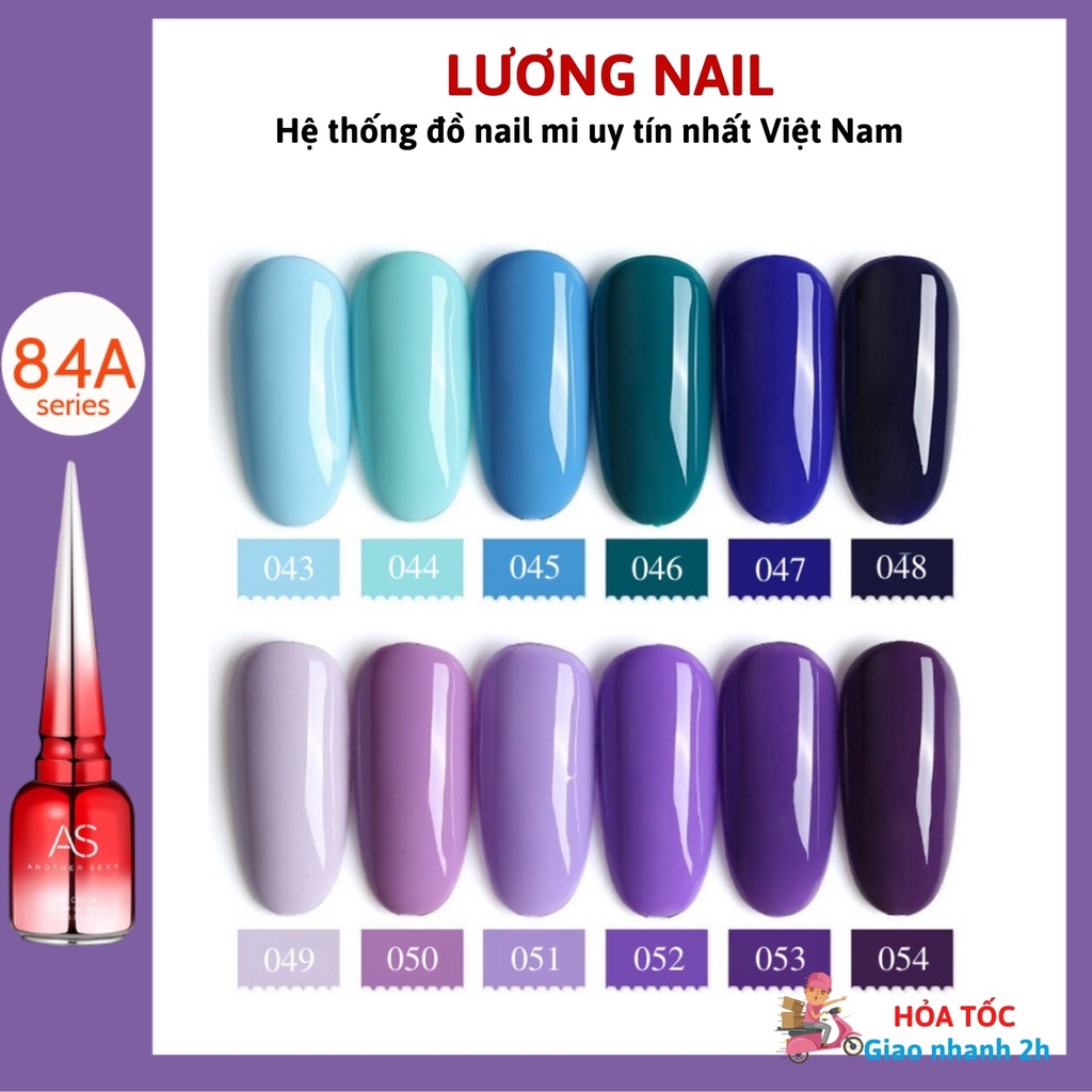 Sơn As sơn móng tay gel tone xanh cỏ úa cam đất nâu trà sữa bảng A